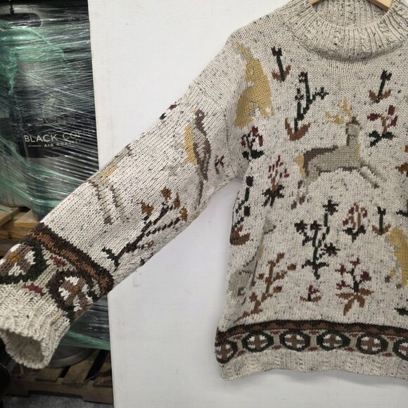 IVY Vintage Deer Bird Acrylic Wool Blend Sweater Women's Size Medium - Picture 3 of 9